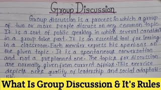 What Is Group Discussion  Rules Of Group Discussion  Importance Of Group Discussion  What Is GD [upl. by Edahc]