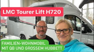 Wohnmobil Roomtour durch den LMC Tourer Lift H 720  Familienfahrzeug mit großem Hubbett [upl. by Otit]