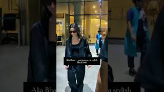 Black in colour alia all look actress spotted airport virel looks aliaabhatt newsong fyp [upl. by Allcot]