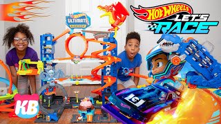 Hot Wheels Lets Race  KB Dad challenges Kamdenboy amp Kyraboo to a Race [upl. by Lincoln]