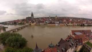 Hochwasser Regensburg 2013 Luftaufnahmen [upl. by Nugesulo538]