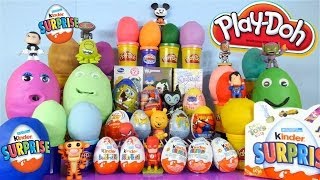 30 Play Doh Kinder Surprise Eggs Spongebob Squarepants Peppa Pig Simpsons Disney Princess Playdough [upl. by Ardnait]