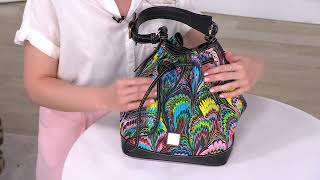 Dooney ampamp Bourke Coated Cotton Plumes Drawstring on QVC [upl. by Vasquez]