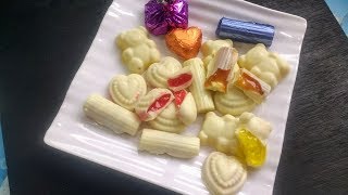 how to make white chocolate at home in Hindi  soft centeredcenter filled white chocolate recipe [upl. by Countess377]