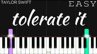 Taylor Swift  tolerate it  EASY Piano Tutorial [upl. by Ahsuas]