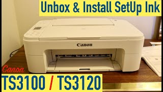 Unbox and Install Setup Ink Cartridges  Canon PIXMA TS3100 TS3120 Printer review [upl. by Ysabel]