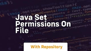 java set permissions on file [upl. by Meesan621]