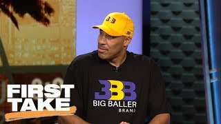 LaVar Ball discusses Big Baller Brands Melo Ball 1 shoe for LaMelo  First Take  ESPN [upl. by Adnorahc]