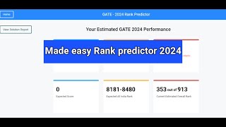 Gate2024  My Gate Rank  Made easy rank predictor 2024  Bonus Mark  Check your rank [upl. by Dorsy]