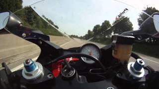 Motorcycle Rear Tire Blow at 200 kmh [upl. by Revlys]