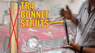 Gas Bonnet Strut DIY on Triumph TR4  WEGS GARAGE [upl. by Erised]