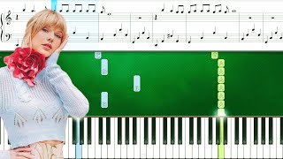 Taylor Swift  tolerate it Piano Tutorial With Sheets  Piano Instrumental  Piano Karaoke [upl. by Neenaej655]