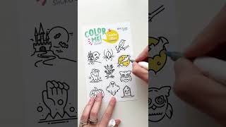 Haunted Hollow Color Your Own Stickers coloringbooksforadults coloringbookforadults [upl. by Atinele909]