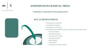 Endpoints in Clinical Trial  Lesson on Learners Request [upl. by Nomrej]