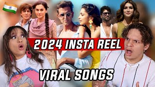 Waleska amp Efra reaction to INDIAN SONGS that went viral on REELSTIKTOK in 2024 [upl. by Asirap]