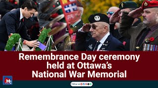 Remembrance Day ceremony held at Ottawa’s National War Memorial  MC NEWS [upl. by Akkire199]