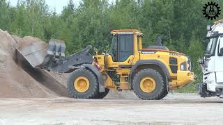 Volvo L120H loading gravel and some snow clip [upl. by Sacksen680]