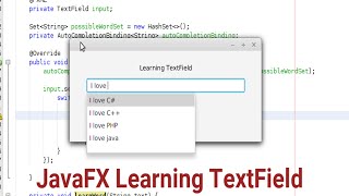 JavaFX with ControlsFX 3  Smart Learning TextFields [upl. by Mohl392]