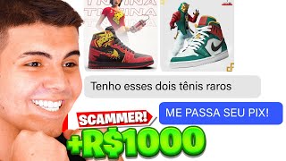 TROLLANDO SCAMMER DO TENIS FALSO DA NIKE X FORTNITE [upl. by Inimak]