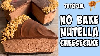 No Bake Nutella Cheesecake Recipe tutorial shorts [upl. by Alleen]