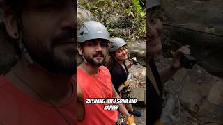 Ziplining with Sonakshi and Zaheer Dont miss the epic fail by Sona 😂😂😂 funny shorts love [upl. by Aloibaf]