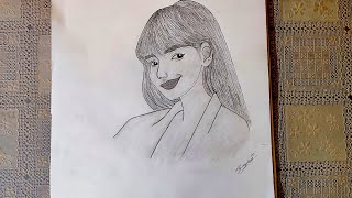 Blackpink Lisa Pencil sketch for beginners  How to draw Blackpink LisaStep by Stepartwithyashi🖌️ [upl. by Rehpotsirhc]