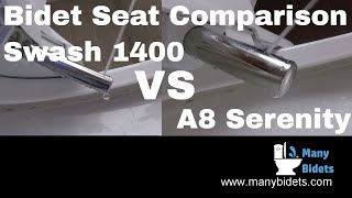 Bio Bidet A8 Serenity VS Brondell Swash 1400 bidet seat nozzle Comparison By Many Bidets [upl. by Landbert325]