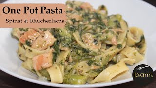 One Pot Pasta mit Spinat Brokkoli amp Räucherlachs  Schnelle einfache Gerichte [upl. by Skees]