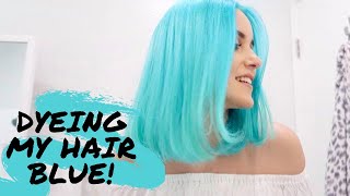 Dyeing my hair BLUE  Arctic Fox Aquamarine [upl. by Enilrahc]