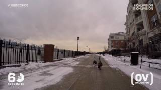 OV Port Imperial  Weehawken New Jersey NJ Near Ferry Hudson River 4k Snow with ducks [upl. by Navad13]