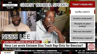 NESS LEE BATTLE RAPPER amp quotGhost Writerquot for BENZINO Comes forward for Rap Elvis Diss to Eminem [upl. by Aitropal796]