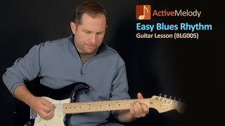 Easy Blues Guitar Lesson  Basic Rhythm  BLG005 [upl. by Ainolloppa216]