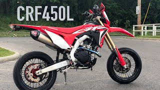 2020 CRF450L Supermoto First STREET Ride [upl. by Annaear]