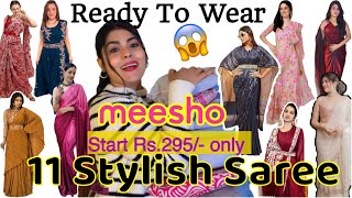 Ready To Wear Indo Western Saree Haul From Meesho Start From Rs295  Affordable Saree [upl. by Cressler]