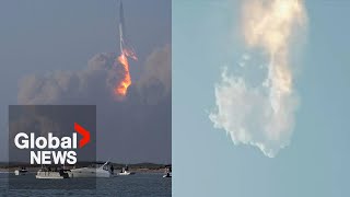 SpaceX Starship launch Massive rocket explodes after booster fails to separate  FULL [upl. by Hiroshi188]