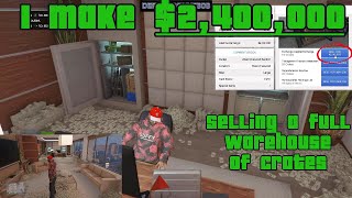 I make 2400000 Selling a full warehouse of CEO crates PLUS Street crime  GTA 5 Online [upl. by Elletnahs]