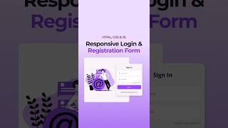 Responsive Login And Registration Form Using HTML CSS And JavaScript [upl. by Adnirual766]