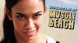 AJ Lee sets her mind on SummerSlam at Muscle Beach [upl. by Fen]