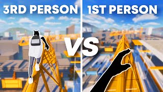 Third Person VS First Person in the PARKOUR GAME  Rooftops amp Alleys [upl. by Norahc]