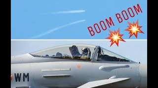 What a catch See how Austrian Eurofighter Typhoon gets supersonic boom boom [upl. by Anairuy]