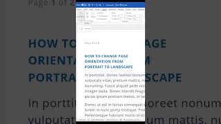 How to change page orientation in MS Word shorts pageorientation [upl. by Irwin85]