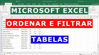 Excel como ordenar e filtrar uma tabela [upl. by Notrem505]