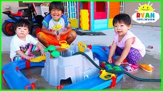 Ryan Pretend Play HUGE WATER TOY Aquaplay Mountain Lake Playset [upl. by Kristel445]