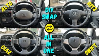 Steering Wheel Change for ALL MARUTI CARS  DIY Upgrade  Complete Guide  NonAirbag   Autophile [upl. by Maclaine]