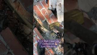 Demolition Fallen Brick Wall Clean Up Cinder Block Mortar Junk Removal Baltimore MD junkremoval 🗑️ [upl. by Summer672]