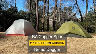 2p Tent Review Nemo Dagger Osmo vs Big Agnes Copper Spur [upl. by Genesa]