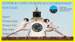 CADET EUROPEAN CHAMPIONSHIP  Team Women Epee Foil Men Sabre  Piste Yellow [upl. by Nordek]