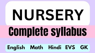 Nursery Syllabus  Preschool  Kindergarten  Homeschooling [upl. by Vacla762]