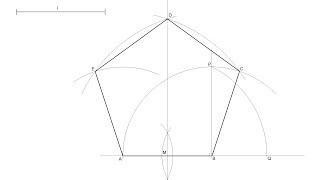 Como desenhar um Pentágono regular dado seu Lado [upl. by Netsrijk10]