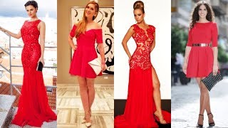 LOS MEJORES VESTIDOS DE FIESTA COLOR ROJO [upl. by Decca]